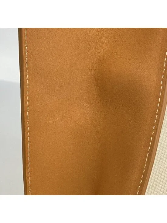 Celine Tote Vertical Cover Canvas Beige Light Brown Gold - Picture 9 of 10